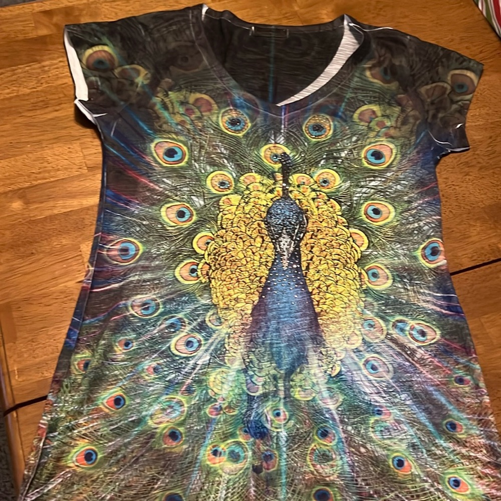 Size small peacock shirt, never worn